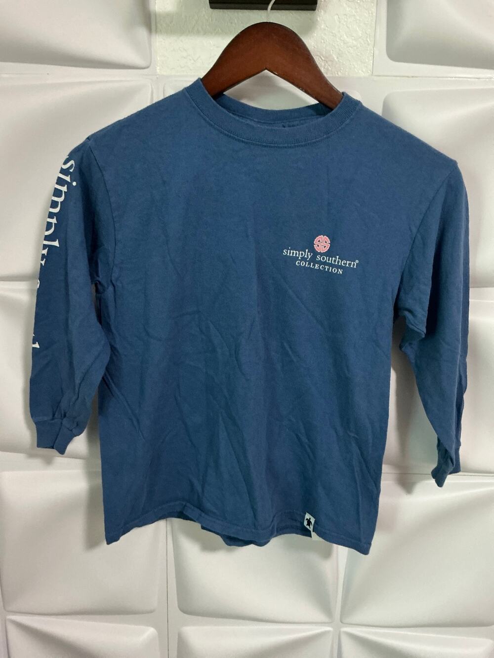 Simply Southern Girls Blue Graphic Long Sleeve T-Shirt Youth Size Small
